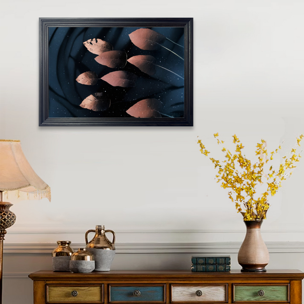 Dark Flower Creative Design,Horizontal Framed Simple Decorative Canvas Painting