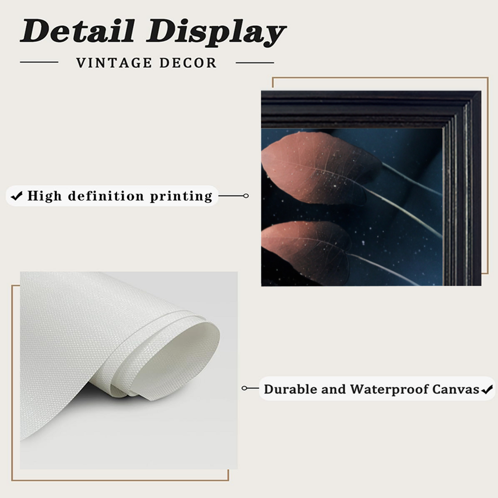 Dark Flower Creative Design,Horizontal Framed Simple Decorative Canvas Painting