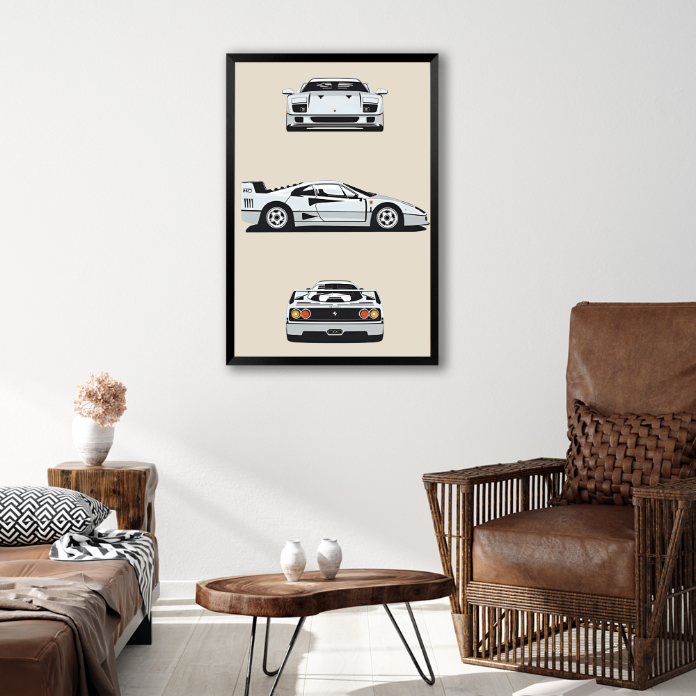 Creative Patterns For Car Display,Vertical Framed Simple Decorative Canvas Painting