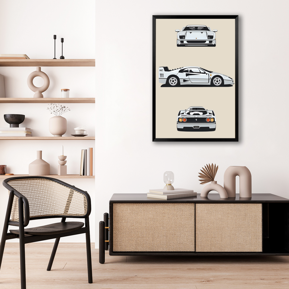 Creative Patterns For Car Display,Vertical Framed Simple Decorative Canvas Painting