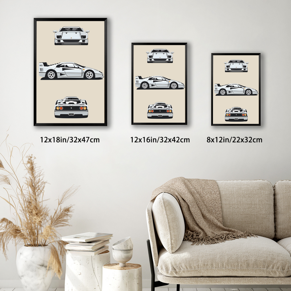 Creative Patterns For Car Display,Vertical Framed Simple Decorative Canvas Painting