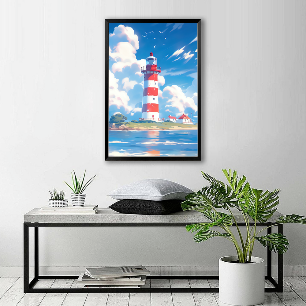 Hayao Miyazaki's Summer Anime Style Creative Patterns,Vertical Framed Simple Decorative Canvas Painting