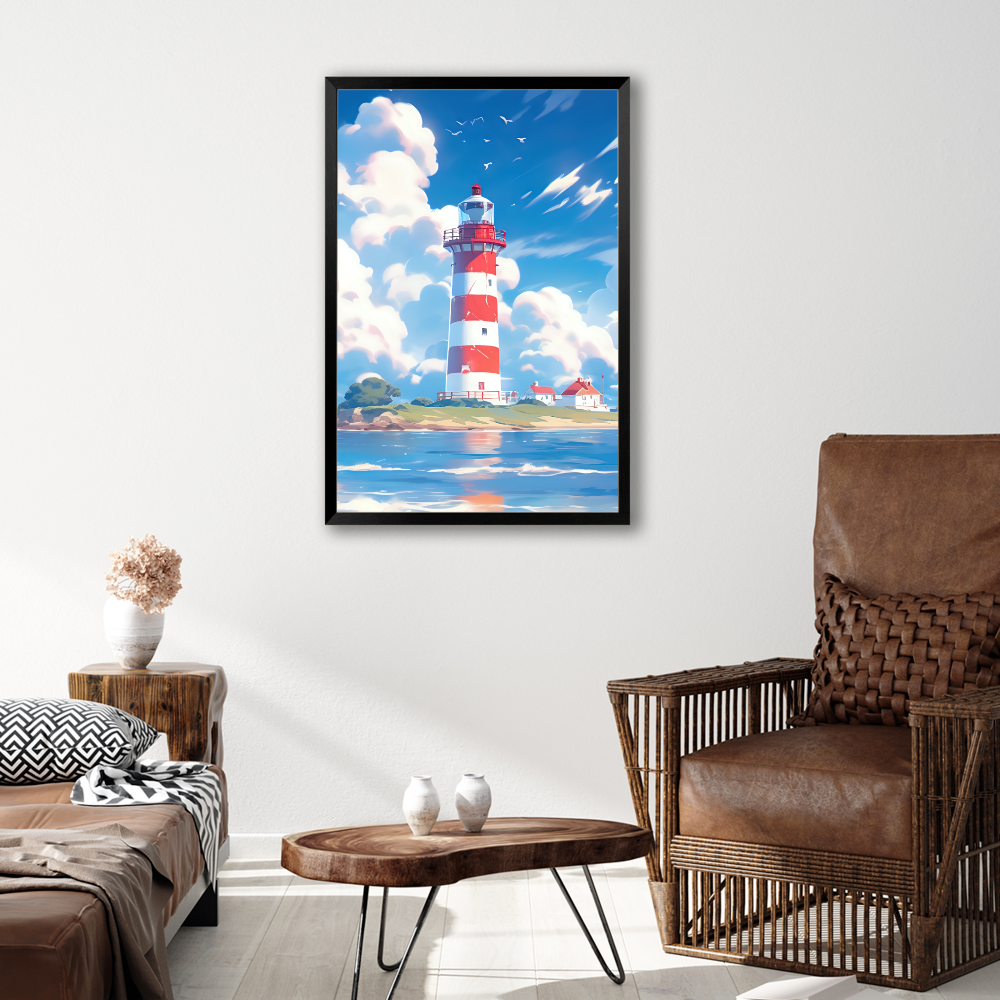 Hayao Miyazaki's Summer Anime Style Creative Patterns,Vertical Framed Simple Decorative Canvas Painting