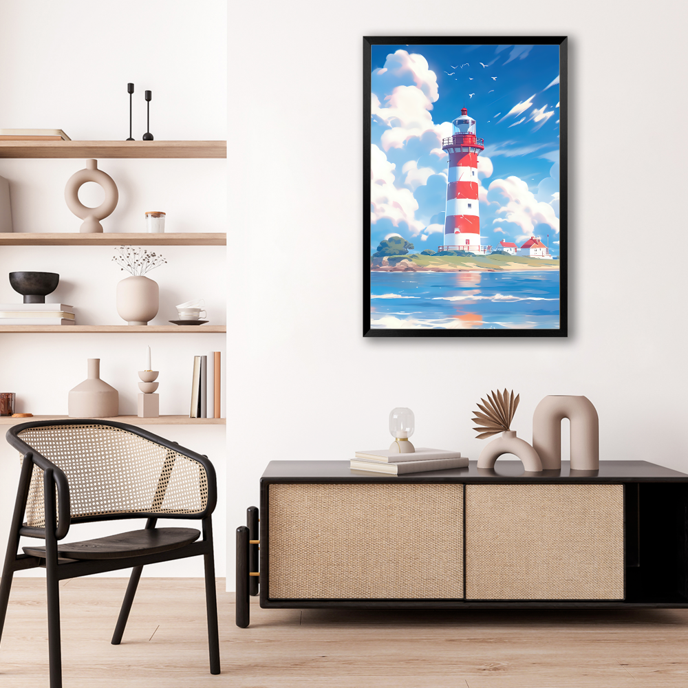 Hayao Miyazaki's Summer Anime Style Creative Patterns,Vertical Framed Simple Decorative Canvas Painting