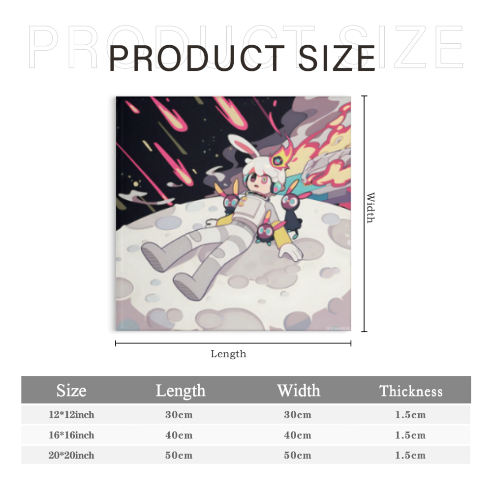 Colorful Graffiti Astronaut,Square Triple Frameless Canvas Painting