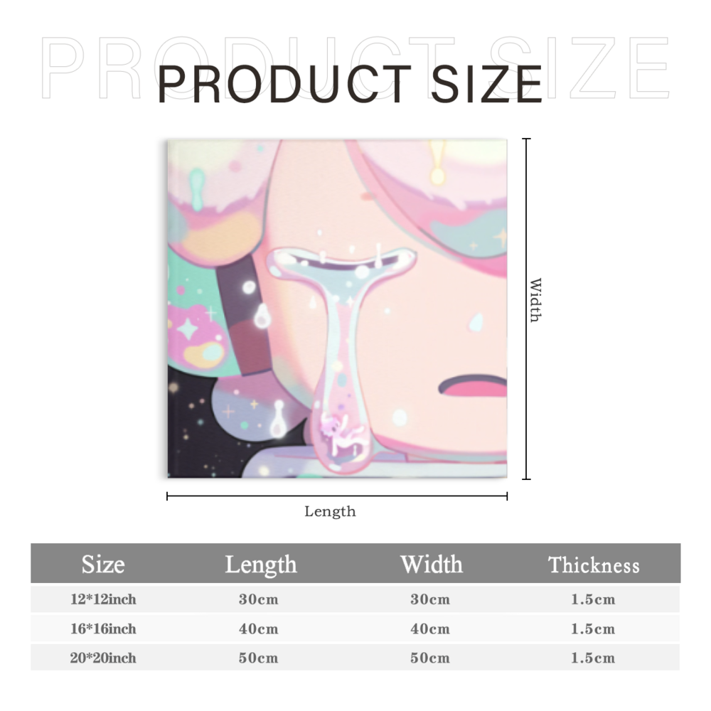 Cartoon Colorful Astronaut Creative Pattern,Square Triple Frameless Canvas Painting