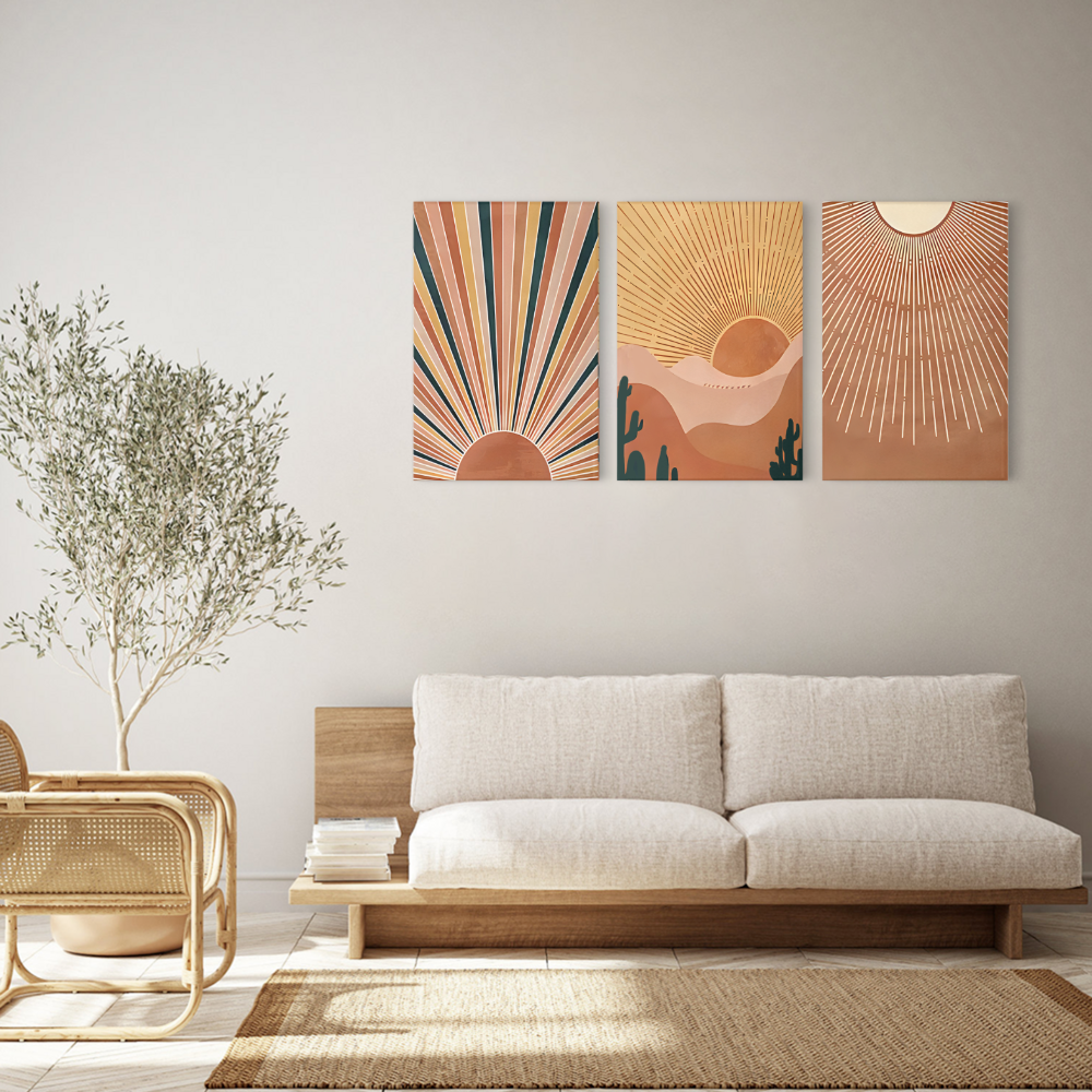 Bohemian Style Creative Design,Triple Frameless Canvas Painting