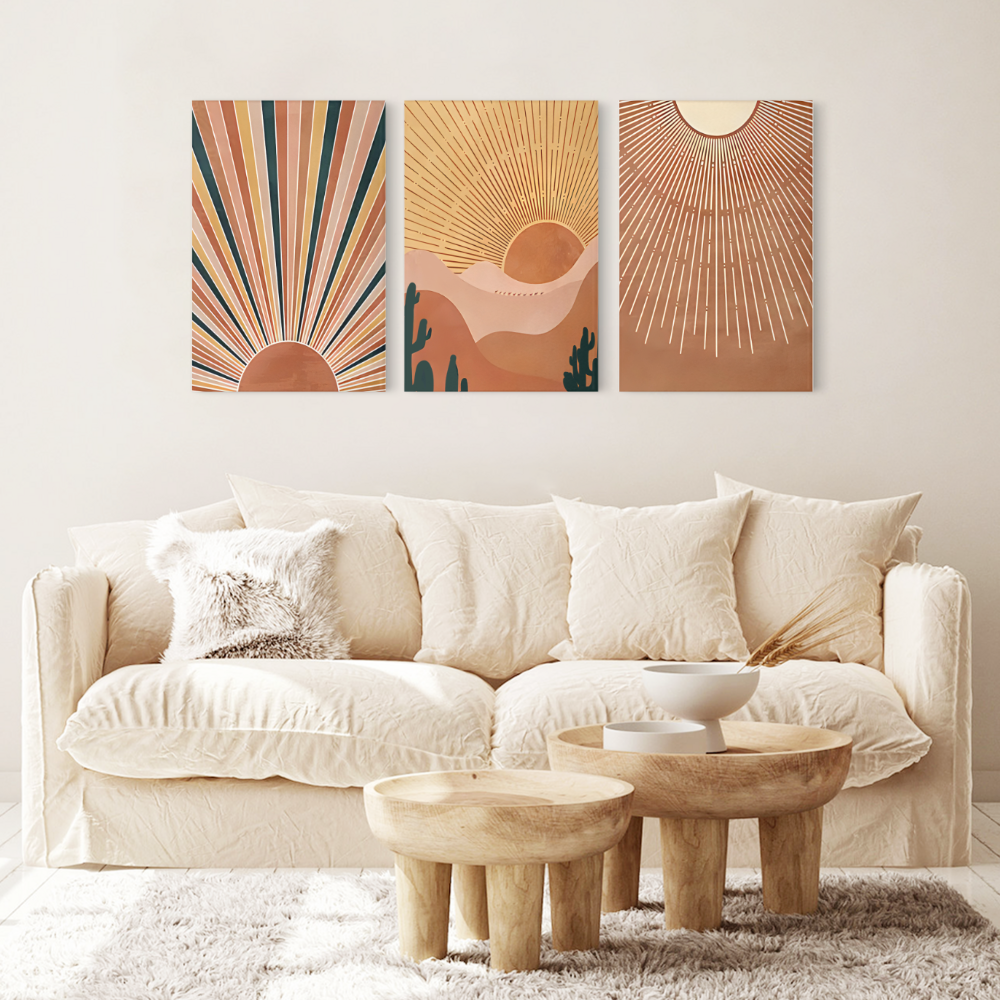 Bohemian Style Creative Design,Triple Frameless Canvas Painting