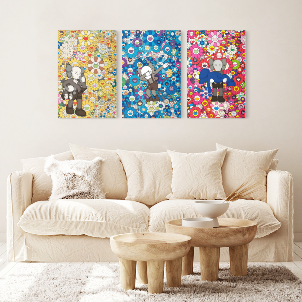 Sunflower Bear Fashion Brand,Triple Frameless Canvas Painting