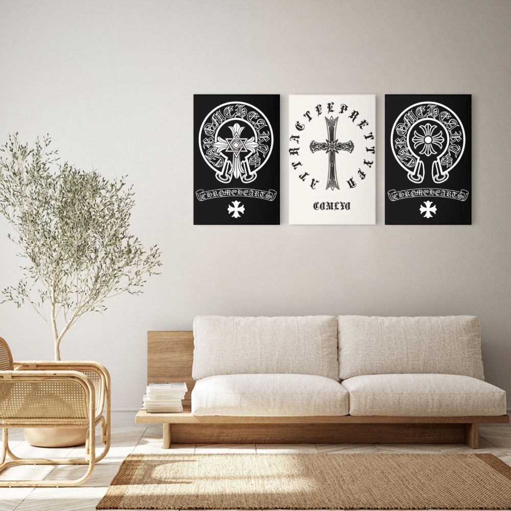 Trendy  Creative Pattern ,Triple Frameless Canvas Painting