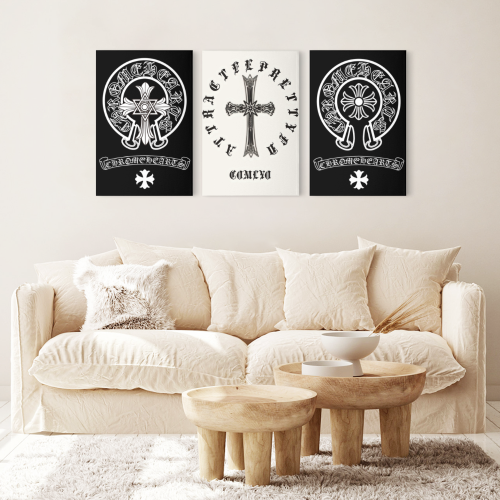 Trendy  Creative Pattern ,Triple Frameless Canvas Painting