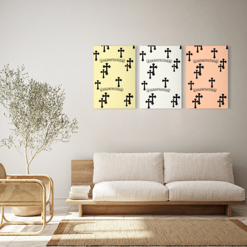 Cross Creative Pattern,Triple Frameless Canvas Painting