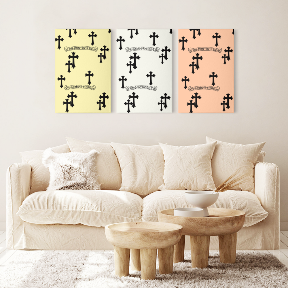 Cross Creative Pattern,Triple Frameless Canvas Painting