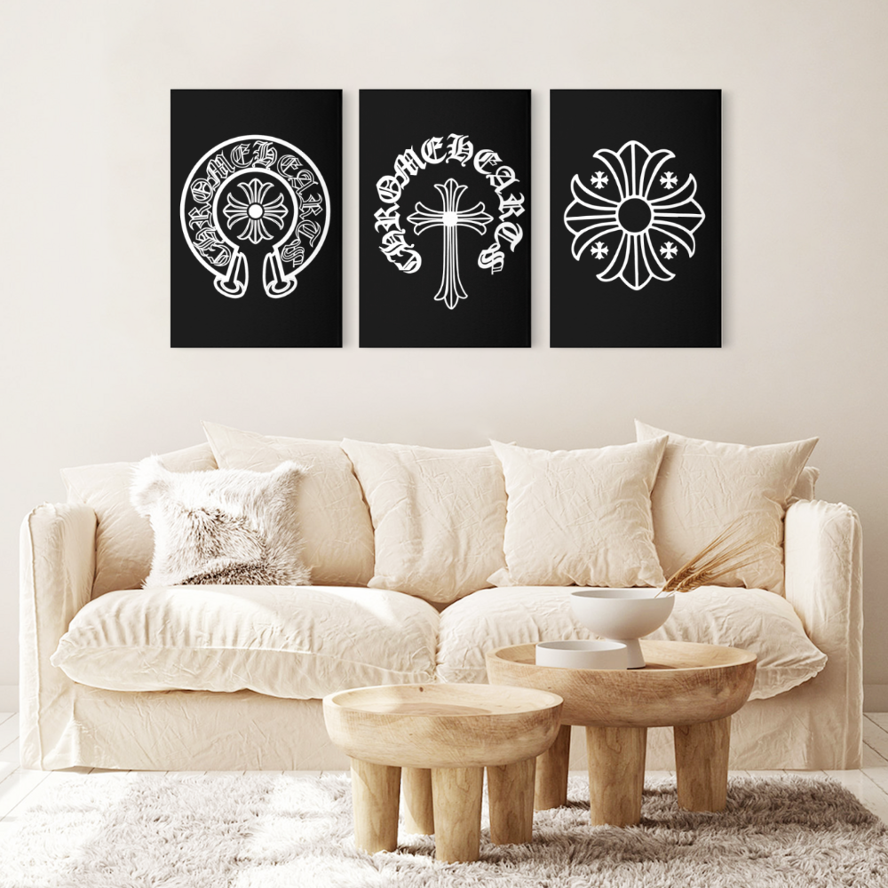 Fashion And Creativity,Triple Frameless Canvas Painting