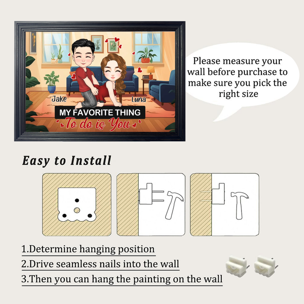 My Favorite Thing To Do Is You - Personalized Horizontal Frame Simple Decorative Canvas Painting
