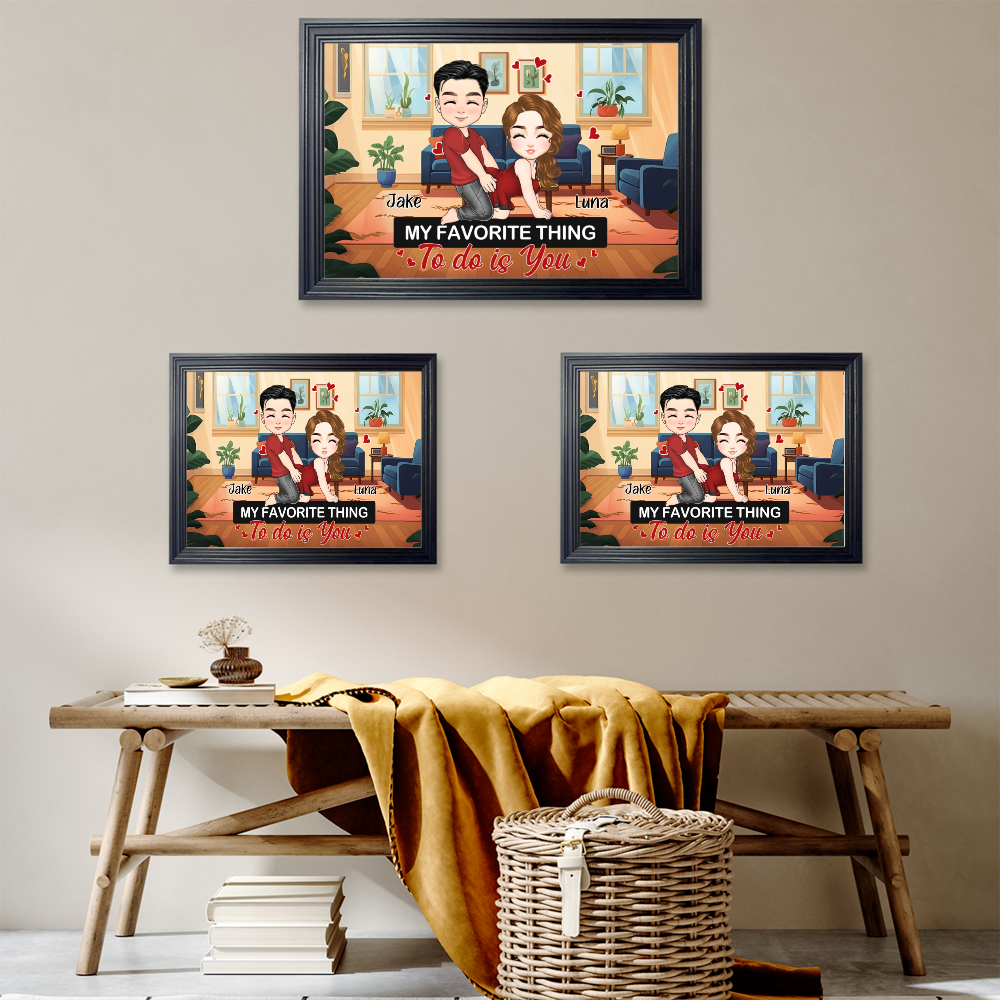 My Favorite Thing To Do Is You - Personalized Horizontal Frame Simple Decorative Canvas Painting