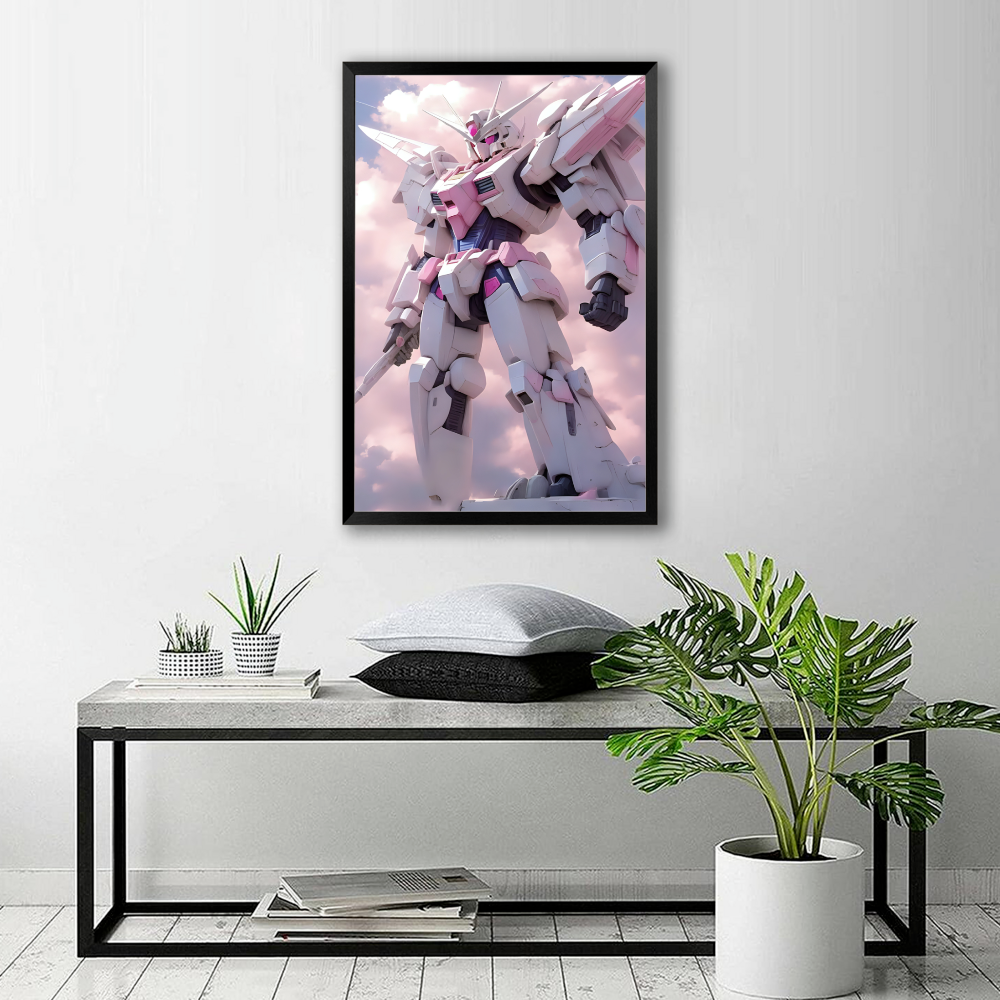 Mecha War God Creative Pattern,Vertical Framed Simple Decorative Canvas Painting