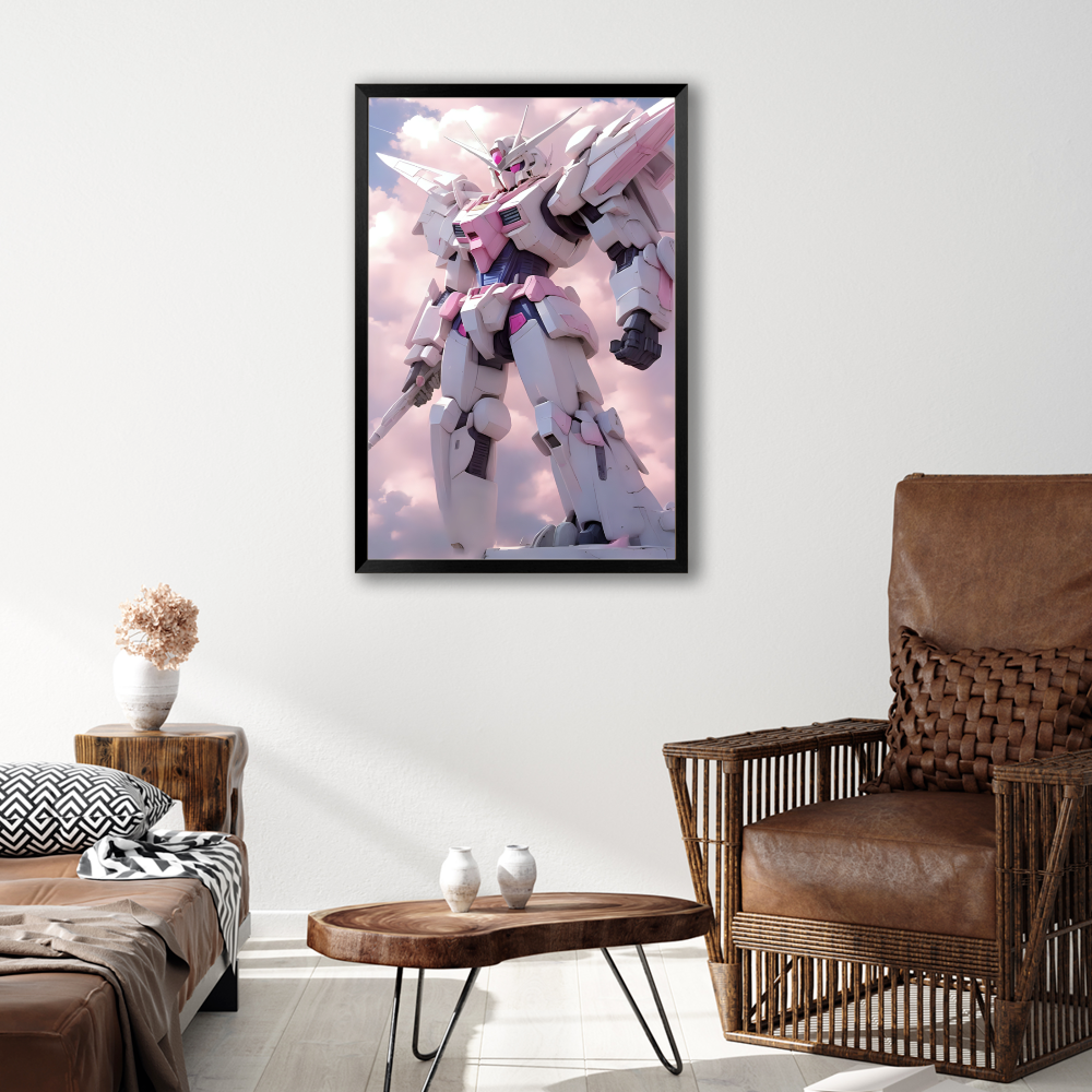 Mecha War God Creative Pattern,Vertical Framed Simple Decorative Canvas Painting