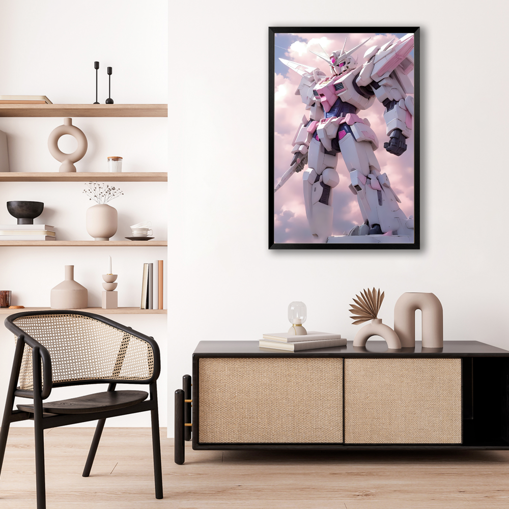 Mecha War God Creative Pattern,Vertical Framed Simple Decorative Canvas Painting