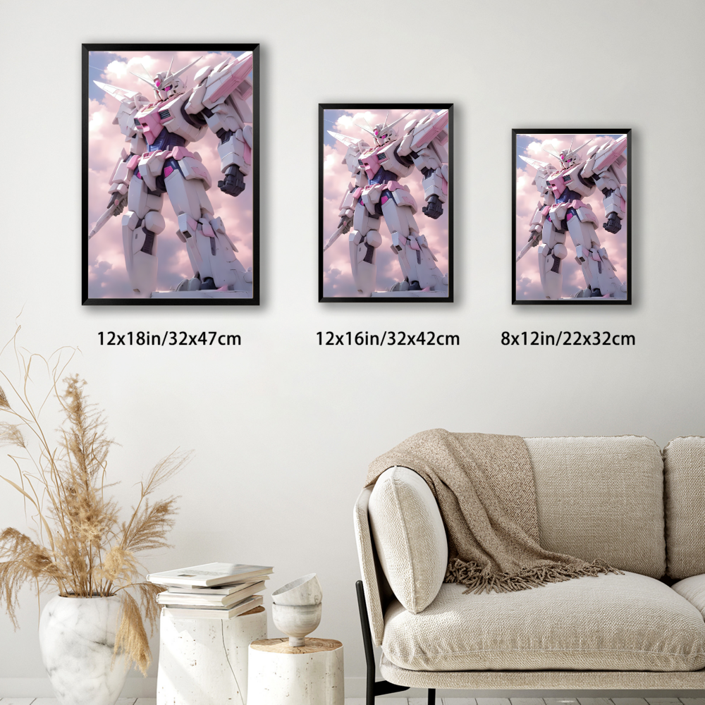 Mecha War God Creative Pattern,Vertical Framed Simple Decorative Canvas Painting