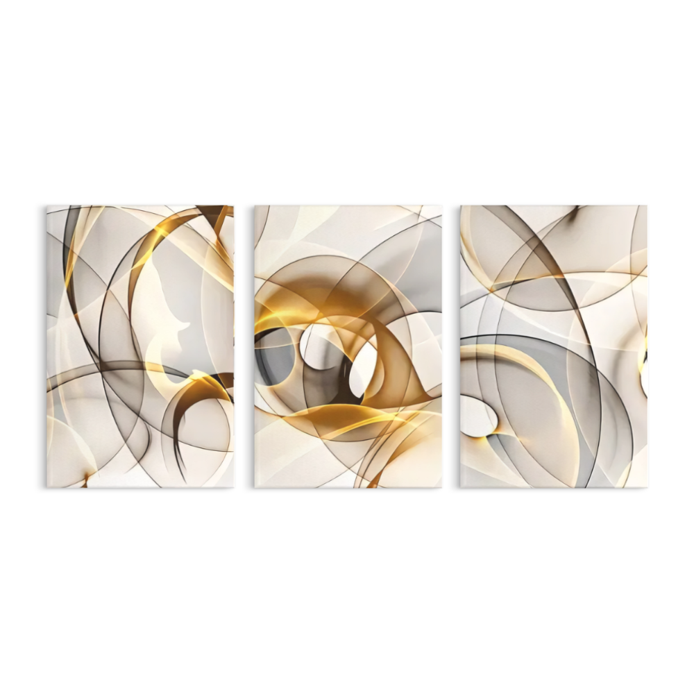 Creative Simple Pattern,Triple Frameless Canvas Painting.