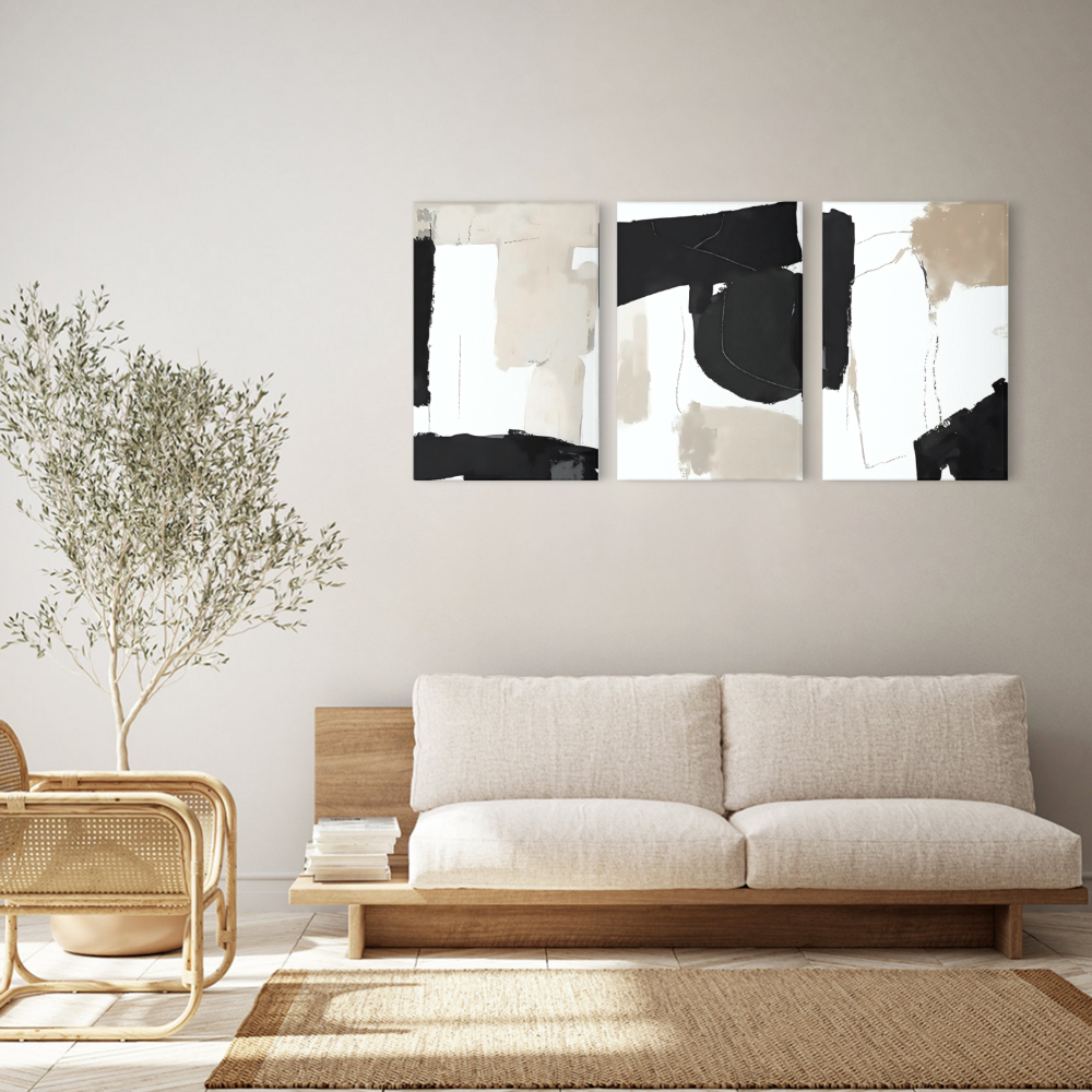 Modern Simple Creative Pattern,Triple Frameless Canvas Painting.