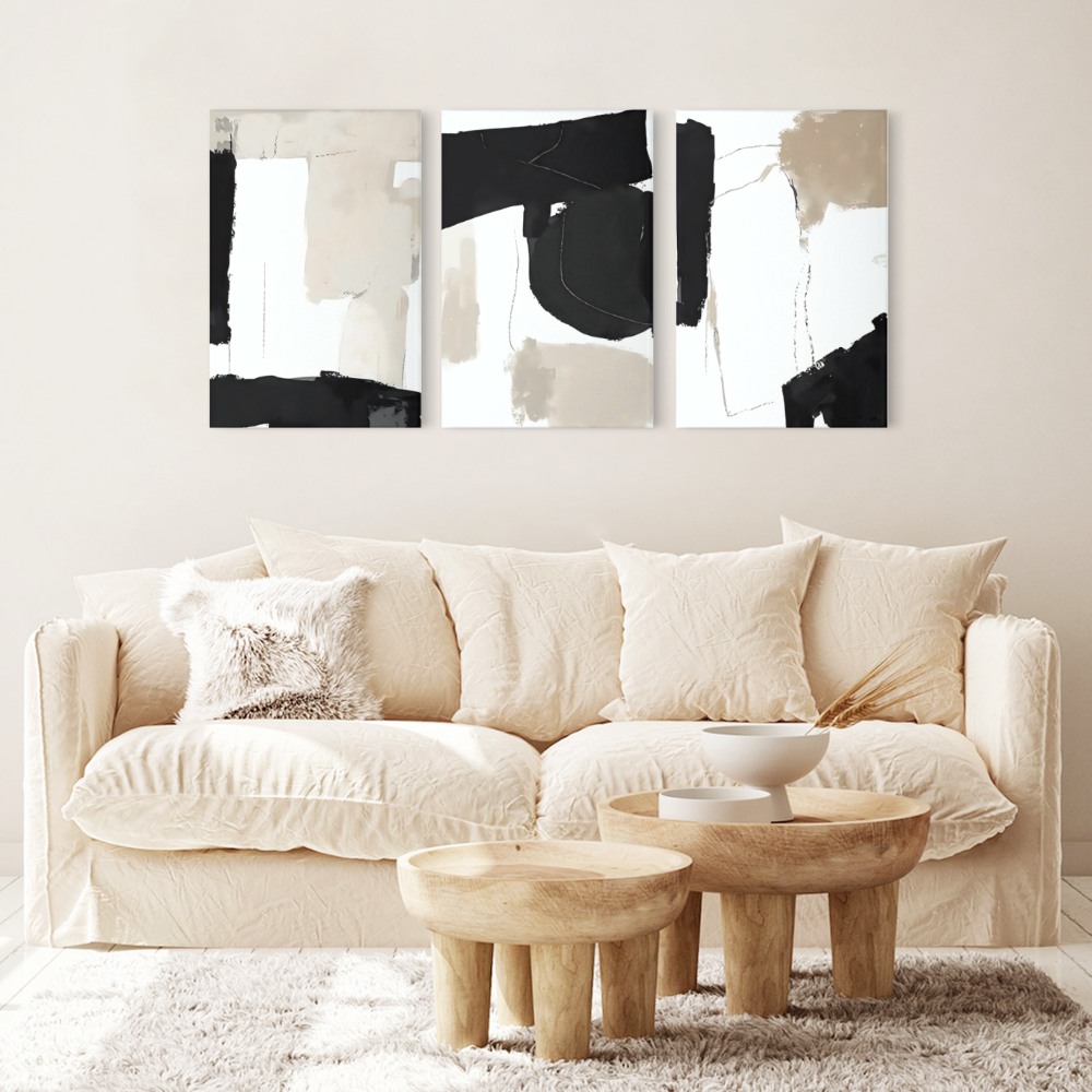 Modern Simple Creative Pattern,Triple Frameless Canvas Painting.