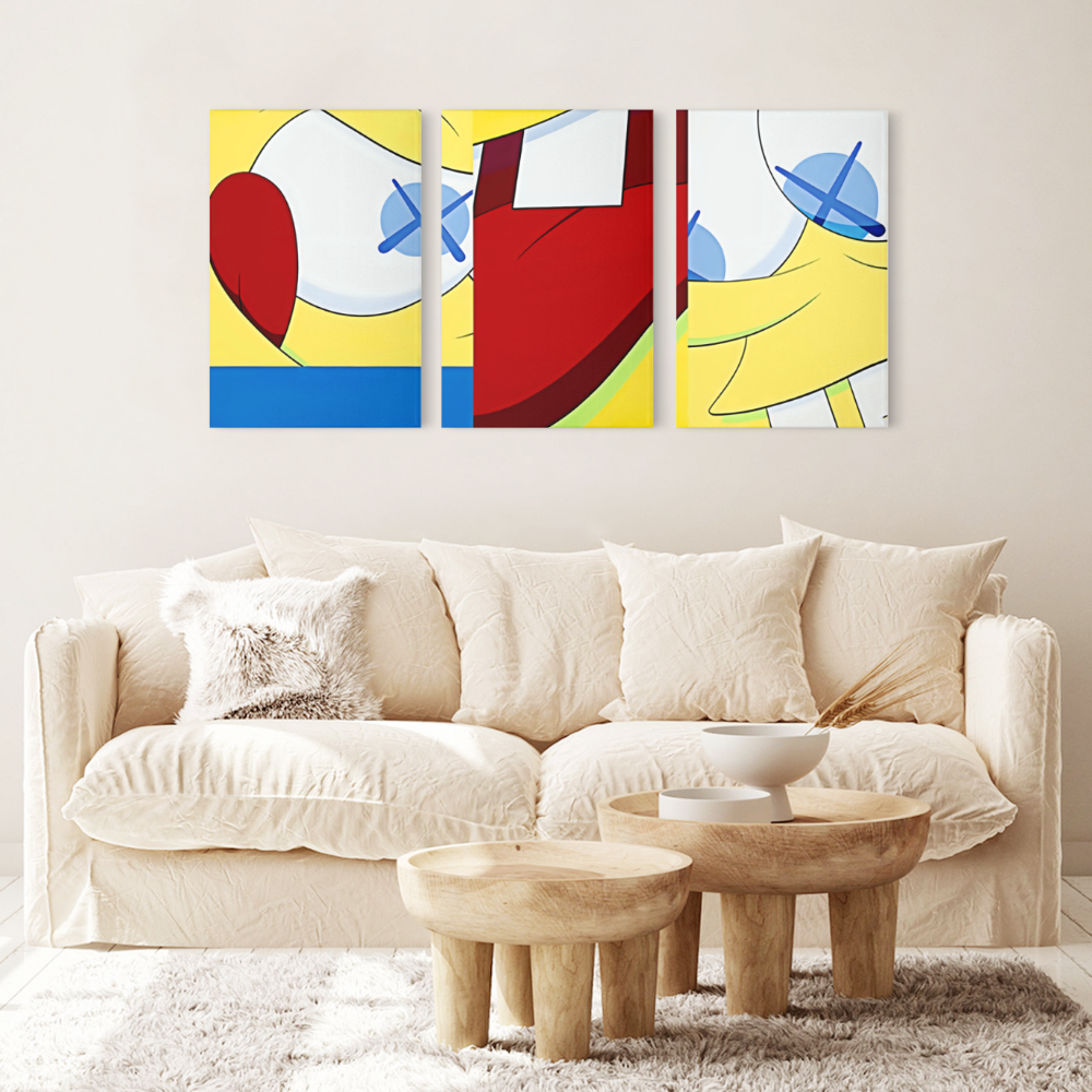 Chaotic Creative Pattern Design,Triple Frameless Canvas Painting