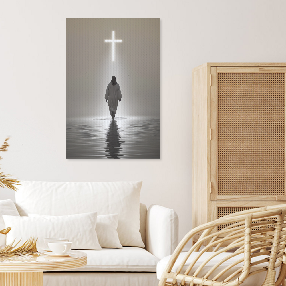 Walking On Water Canvas Painting  Creative Pattern,Single  Frameless Canvas Painting.