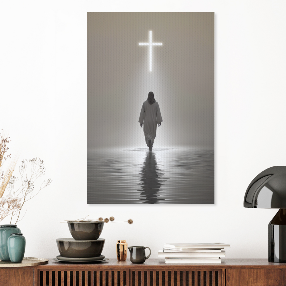 Walking On Water Canvas Painting  Creative Pattern,Single  Frameless Canvas Painting.