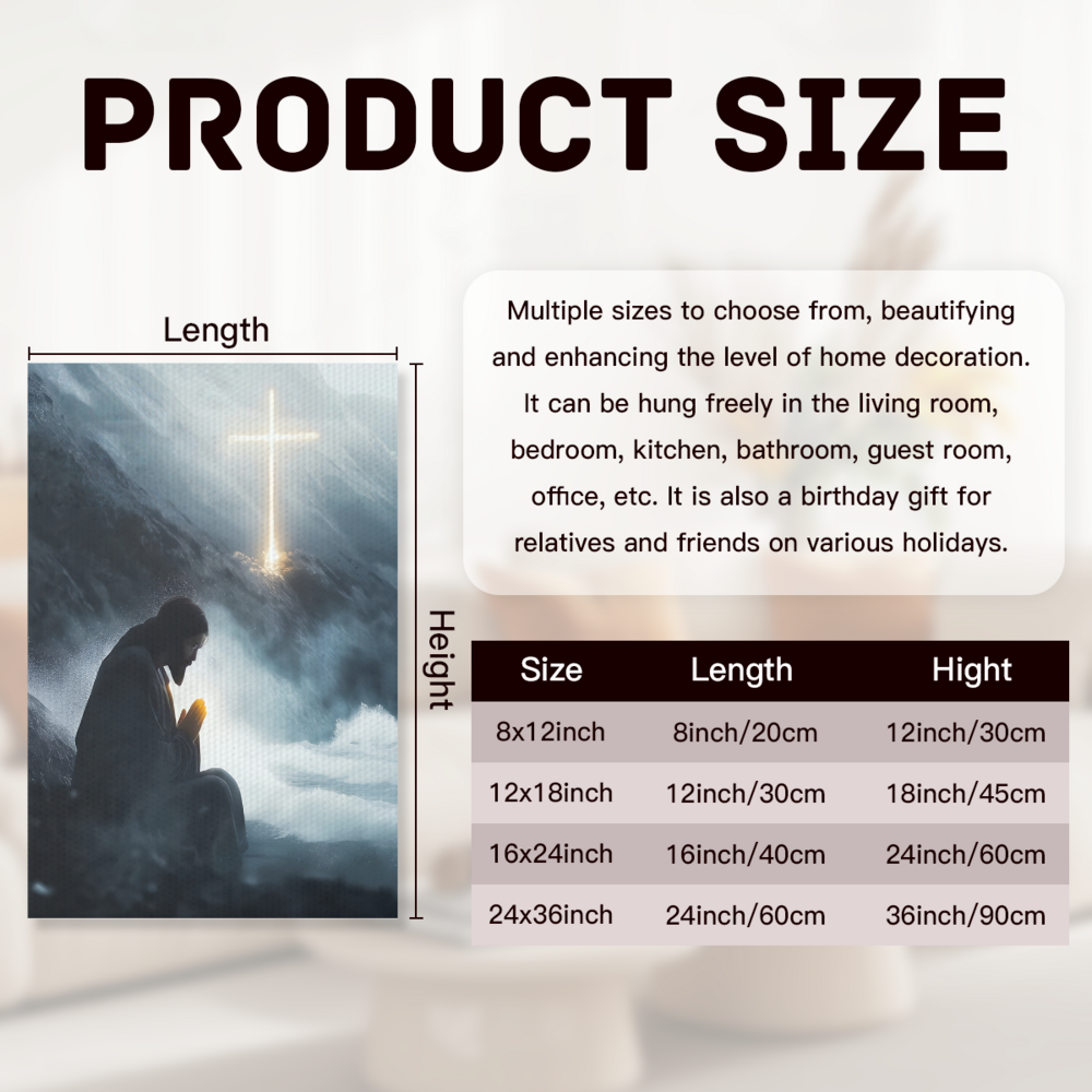 Trusting in The Lord Canvas Painting  Creative Pattern,Single  Frameless Canvas Painting.