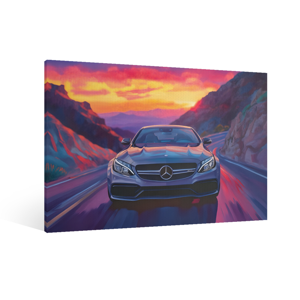 Mercedes Car  Creative Pattern,Single  Frameless Canvas Painting.