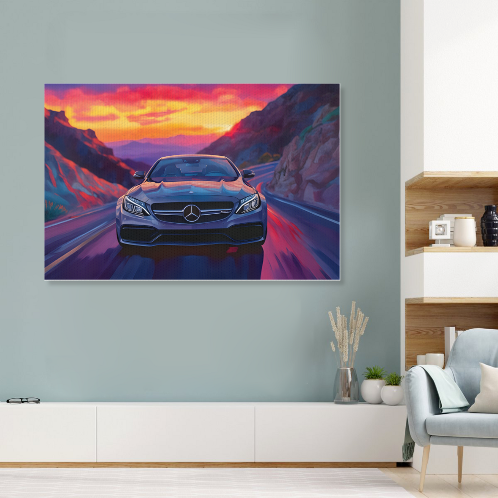 Mercedes Car  Creative Pattern,Single  Frameless Canvas Painting.