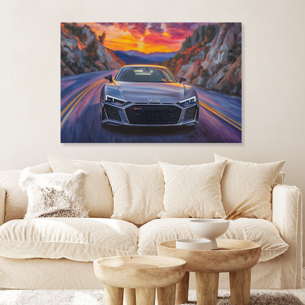 Audi Car  Creative Pattern,Single  Frameless Canvas Painting.