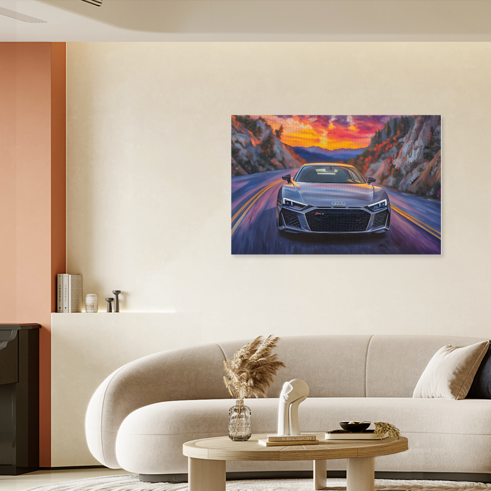 Audi Car  Creative Pattern,Single  Frameless Canvas Painting.