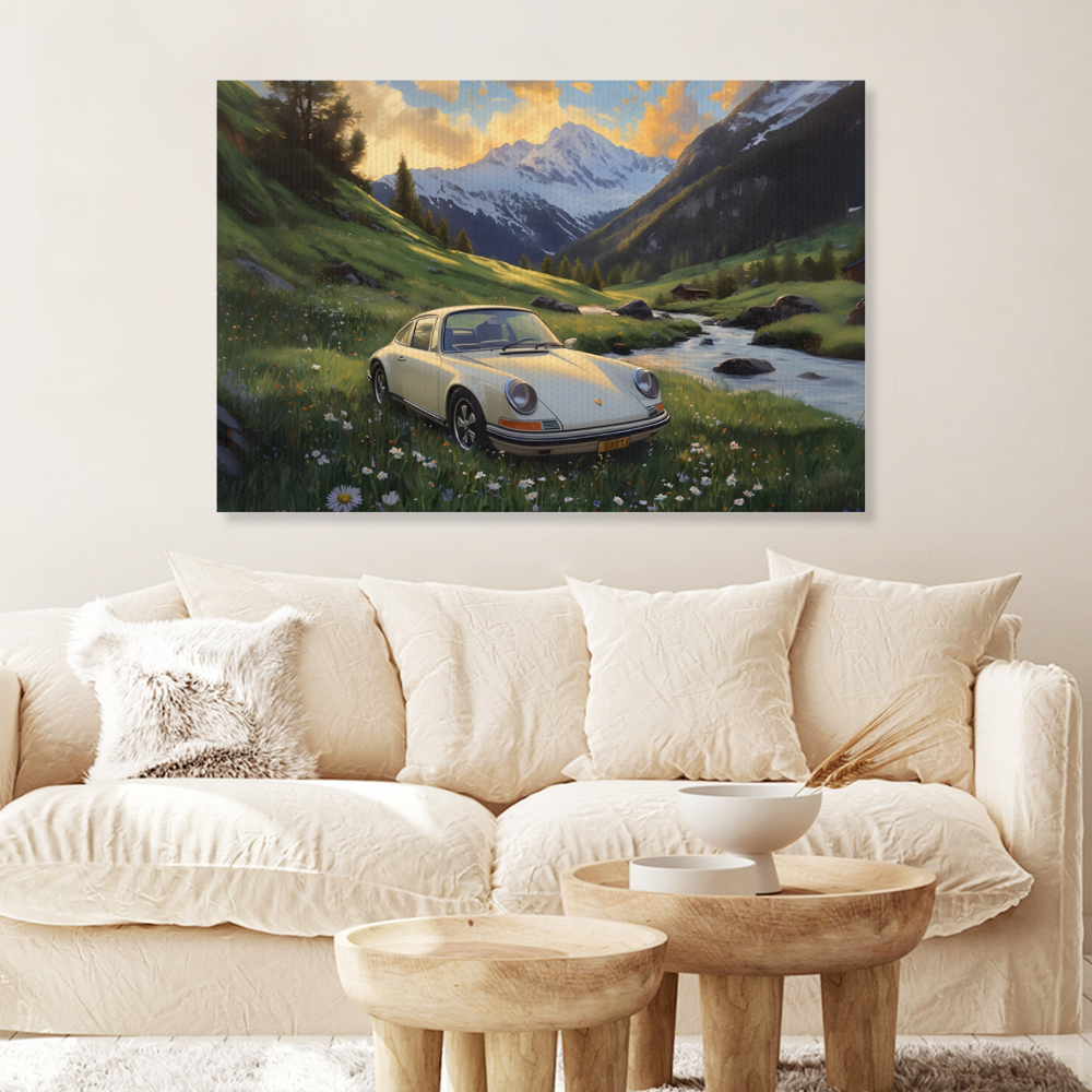 Porsche X Men Car Creative Pattern,Single  Frameless Canvas Painting.