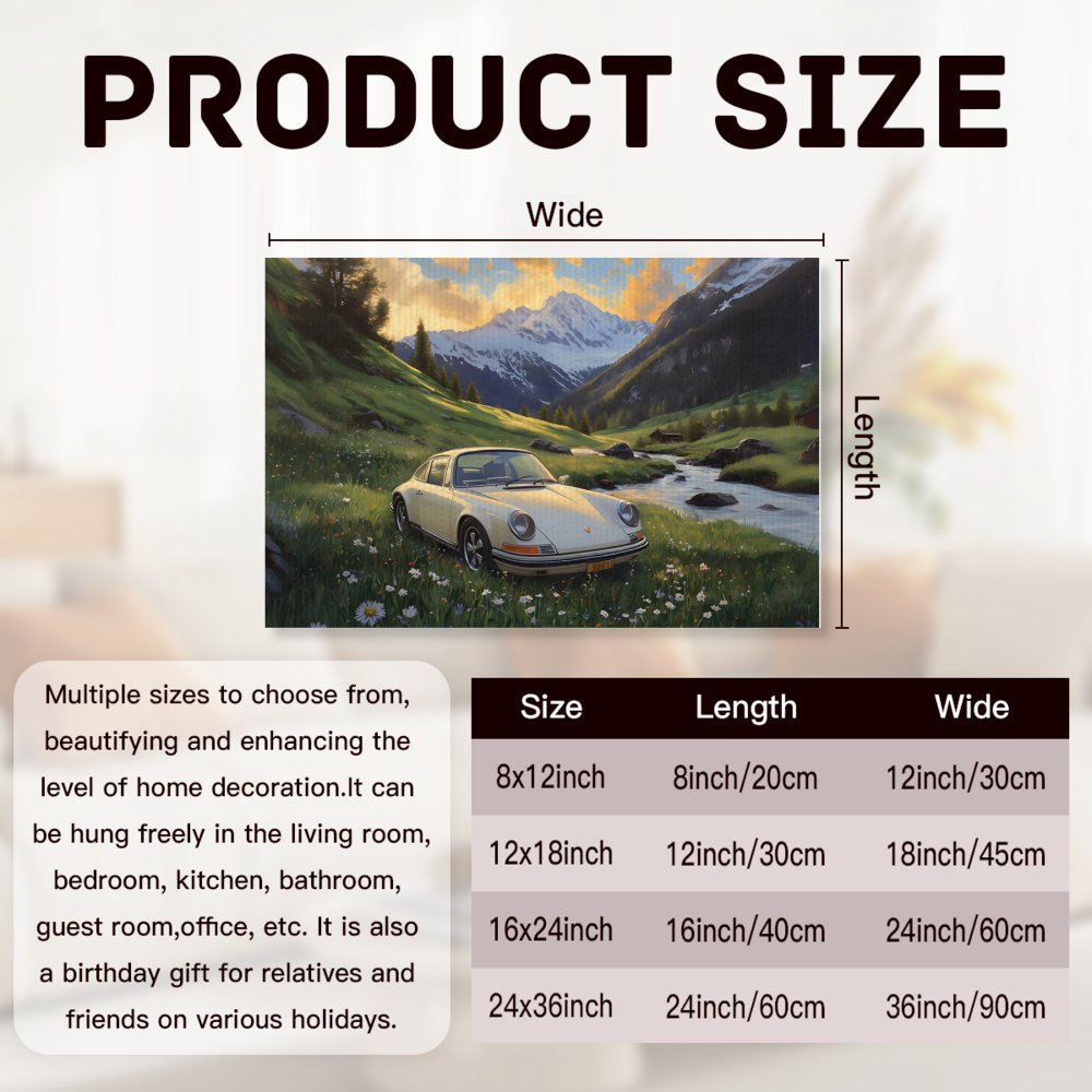 Porsche X Men Car Creative Pattern,Single  Frameless Canvas Painting.