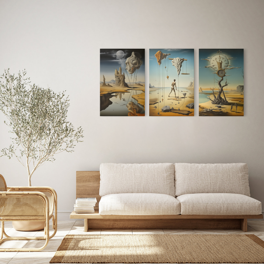 Abstract Pattern,Triple Frameless Canvas Painting