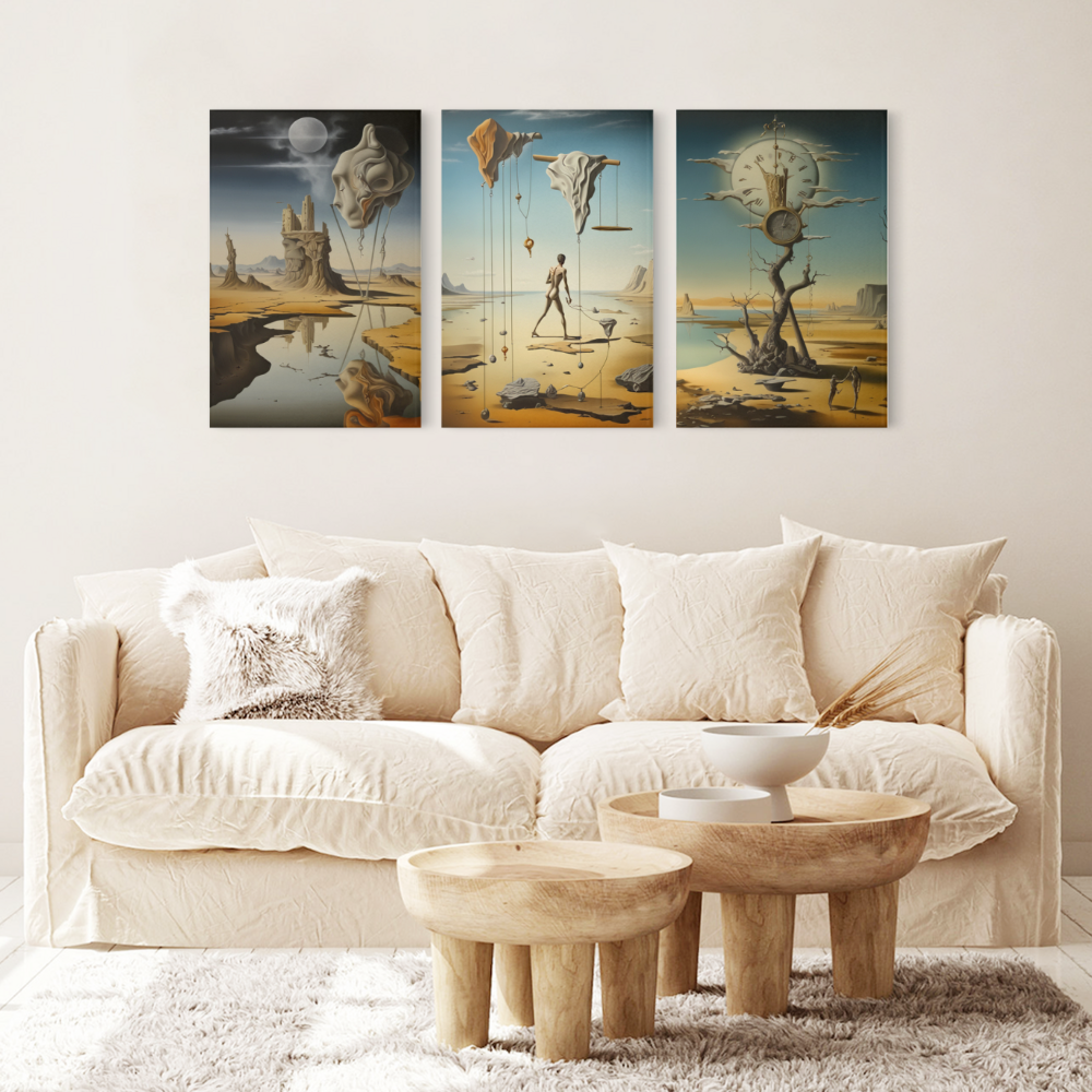 Abstract Pattern,Triple Frameless Canvas Painting