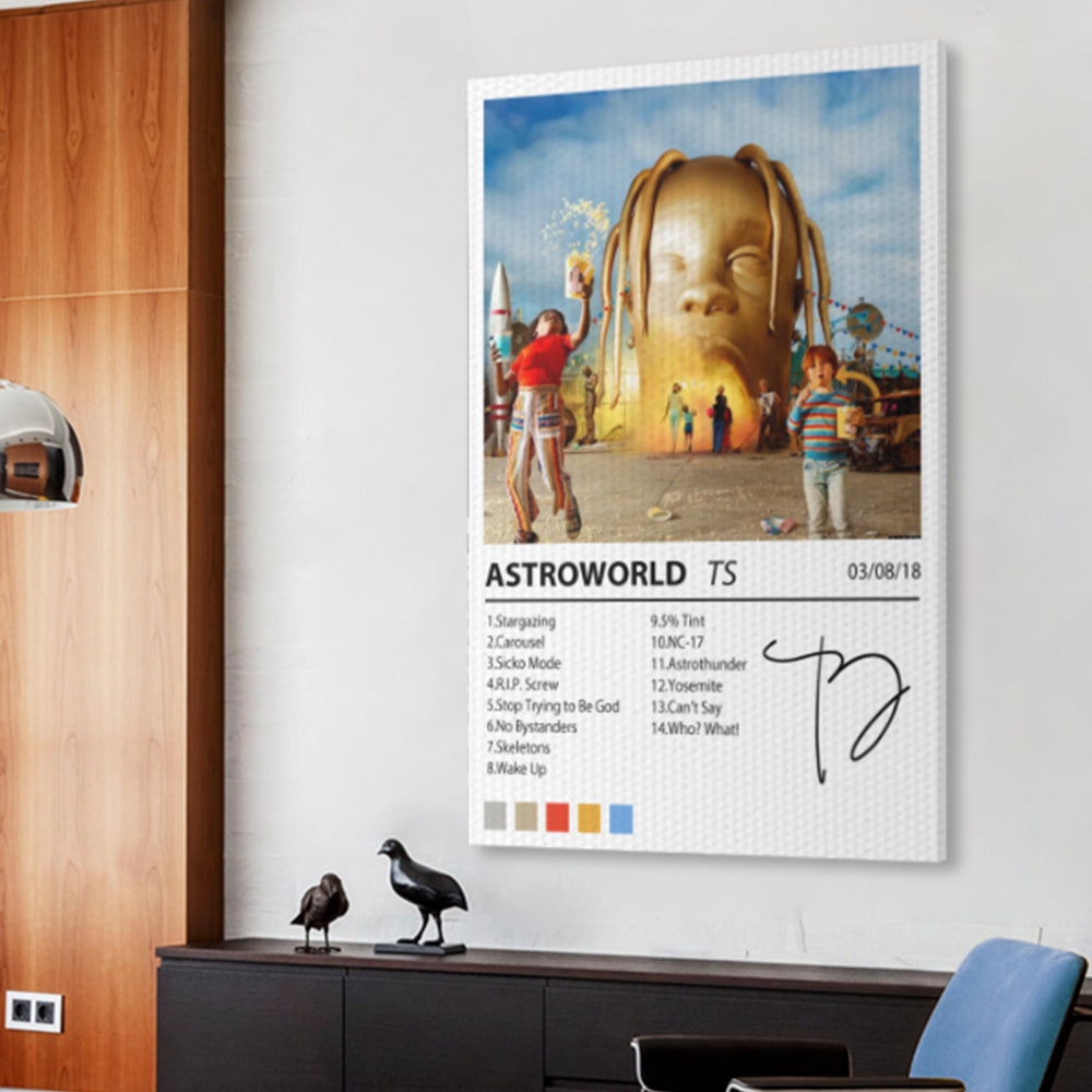 TS Poster Cover  Design,Triple Frameless Canvas Painting