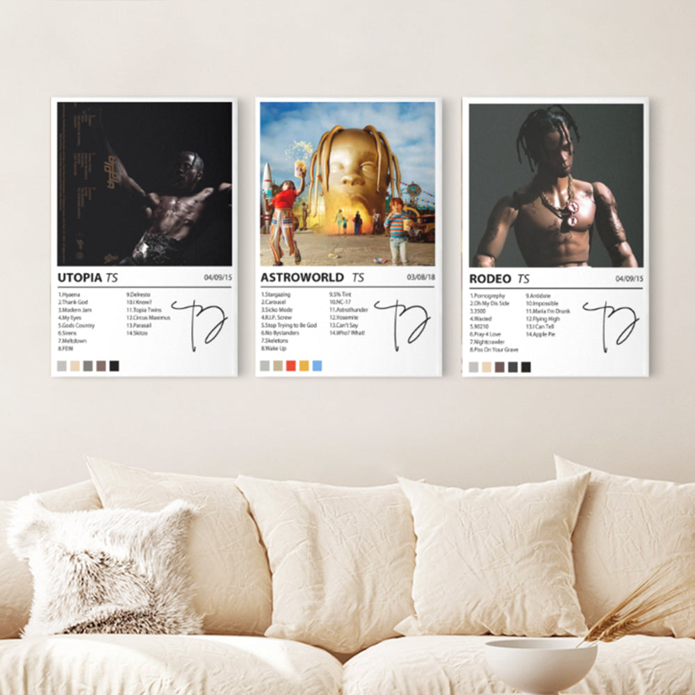 TS Poster Cover  Design,Triple Frameless Canvas Painting