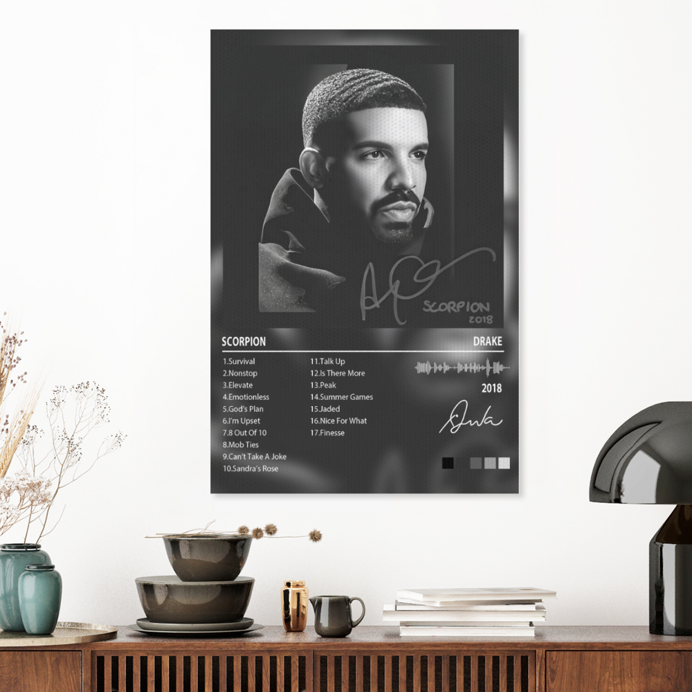 Drake Album Cover  Design,Triple Frameless Canvas Painting