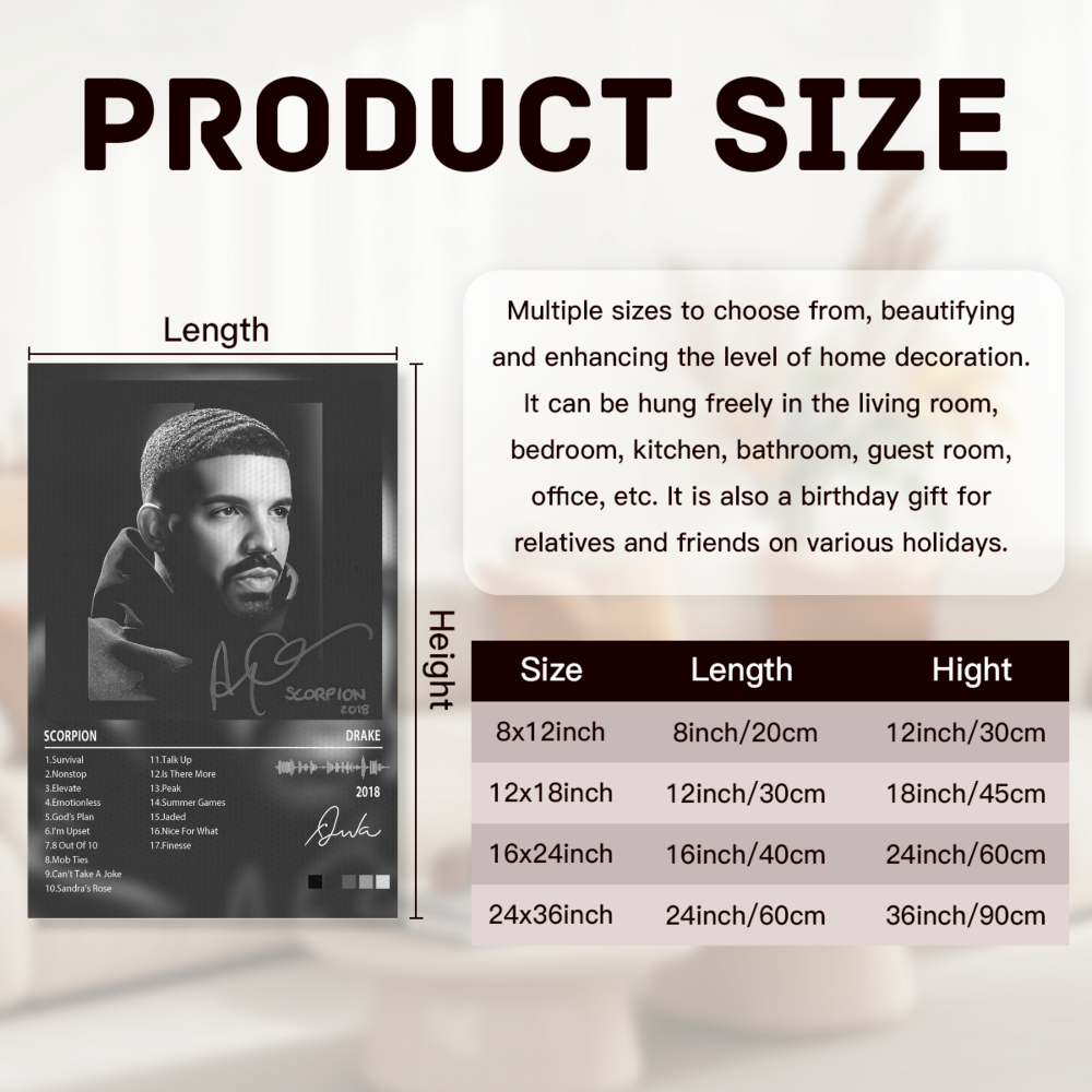 Drake Album Cover  Design,Triple Frameless Canvas Painting