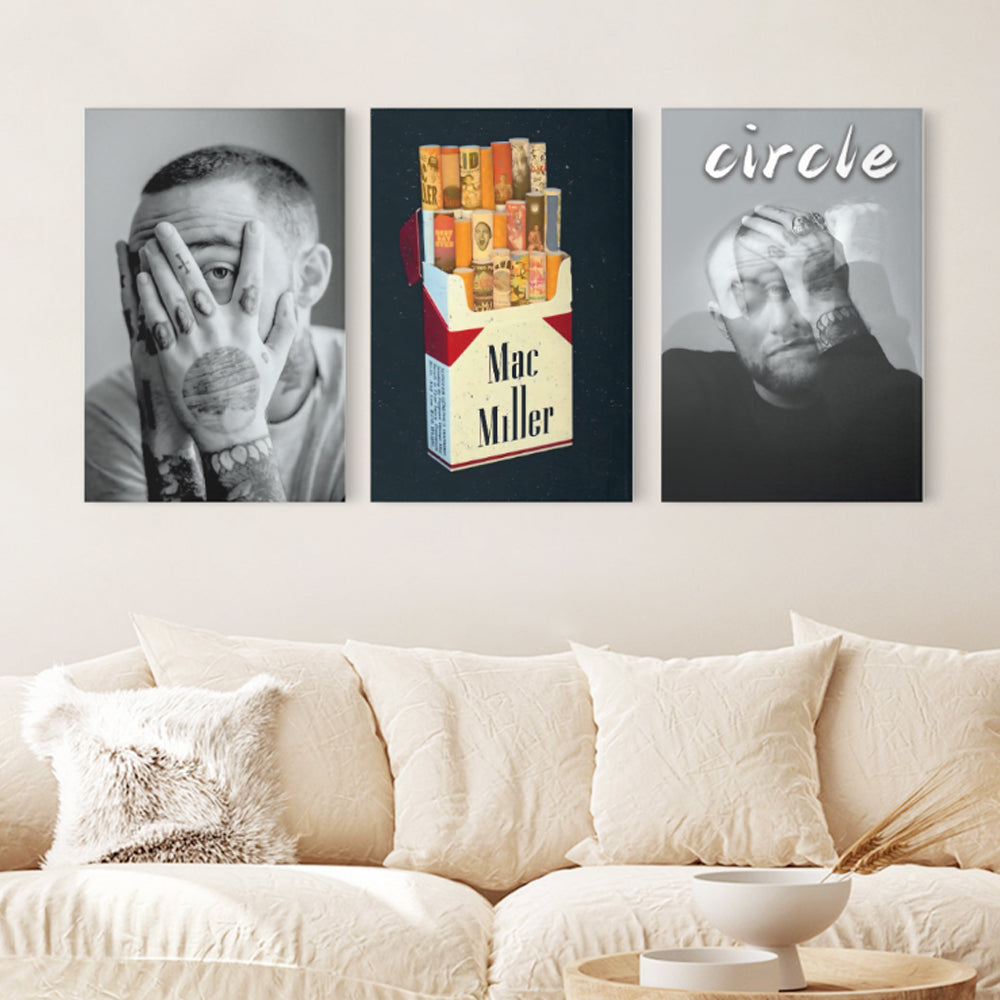 Mac Miller Poster  Design,Triple Frameless Canvas Painting