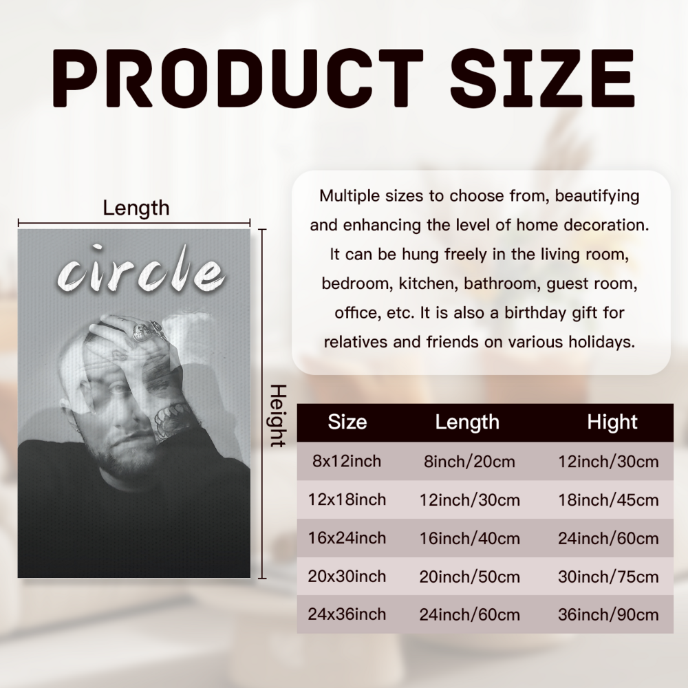 Mac Miller Poster  Design,Triple Frameless Canvas Painting