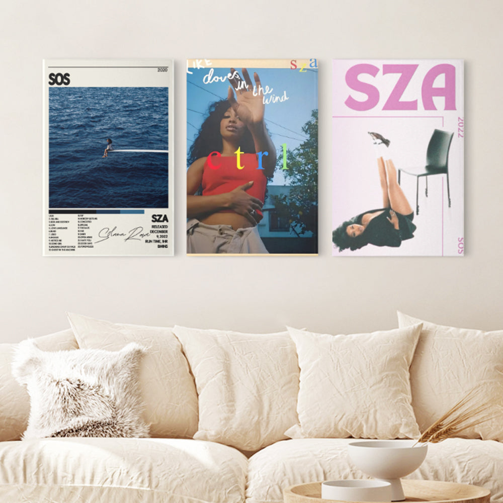SZA Album Poster Cover,Triple Frameless Canvas Painting