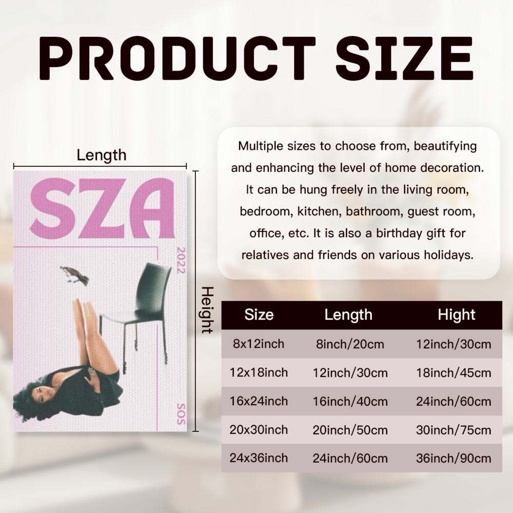 SZA Album Poster Cover,Triple Frameless Canvas Painting