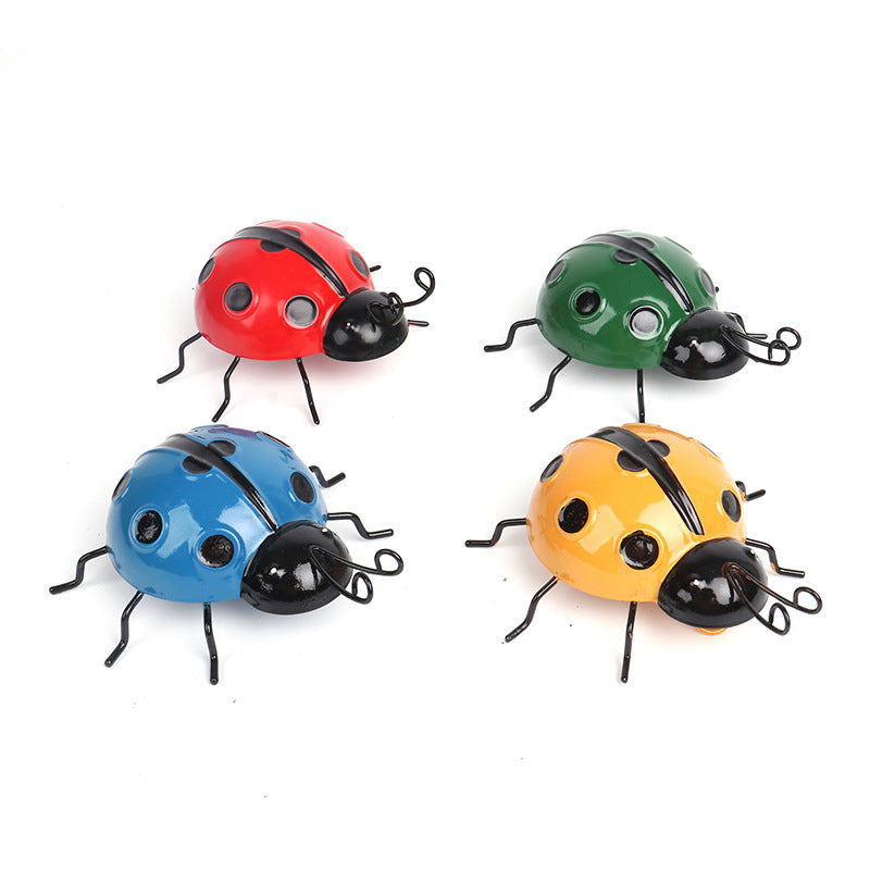 Metal Ladybug Wall Decor – Colorful Iron Garden and Home Decoration Art Craft