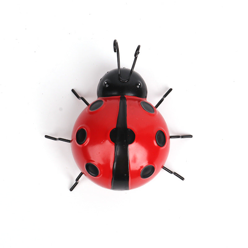 Metal Ladybug Wall Decor – Colorful Iron Garden and Home Decoration Art Craft