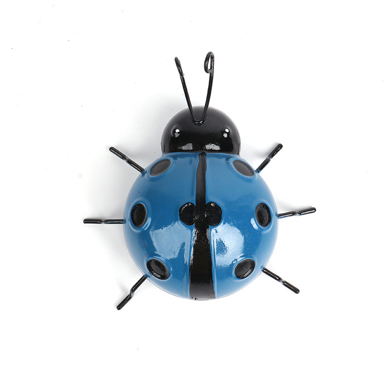 Metal Ladybug Wall Decor – Colorful Iron Garden and Home Decoration Art Craft
